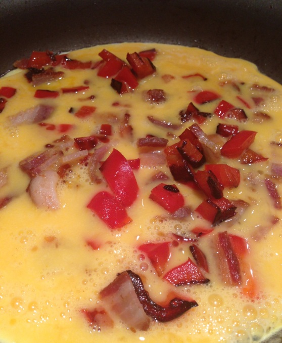 Cooking the omelet